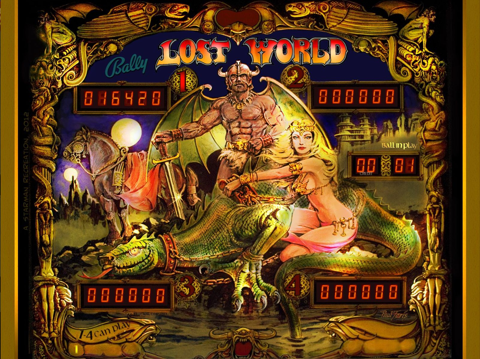 Lost World Backglass